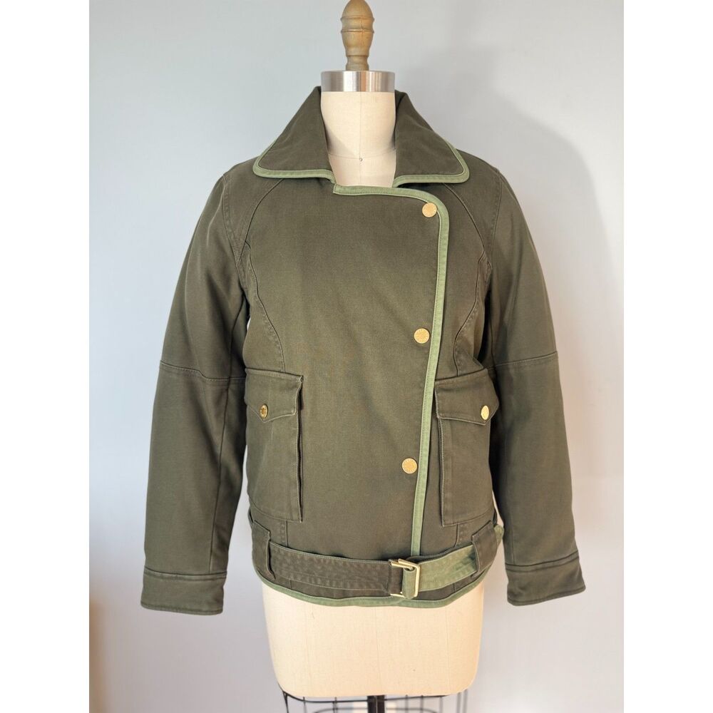 Zadig & Voltaire Womens Olive Green Bomber Jacket XS Old Monday Quiet Luxury